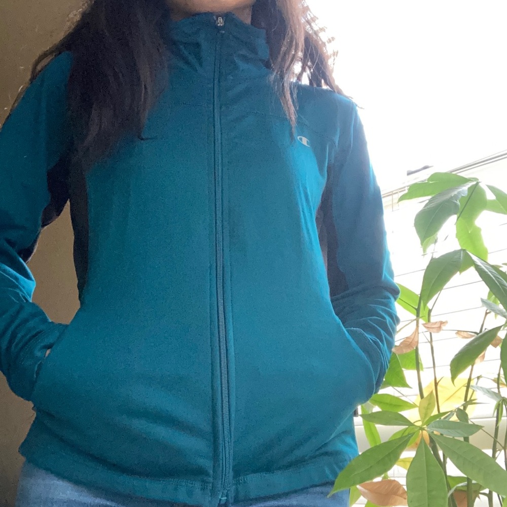 Small Terqouise Champion track jacket